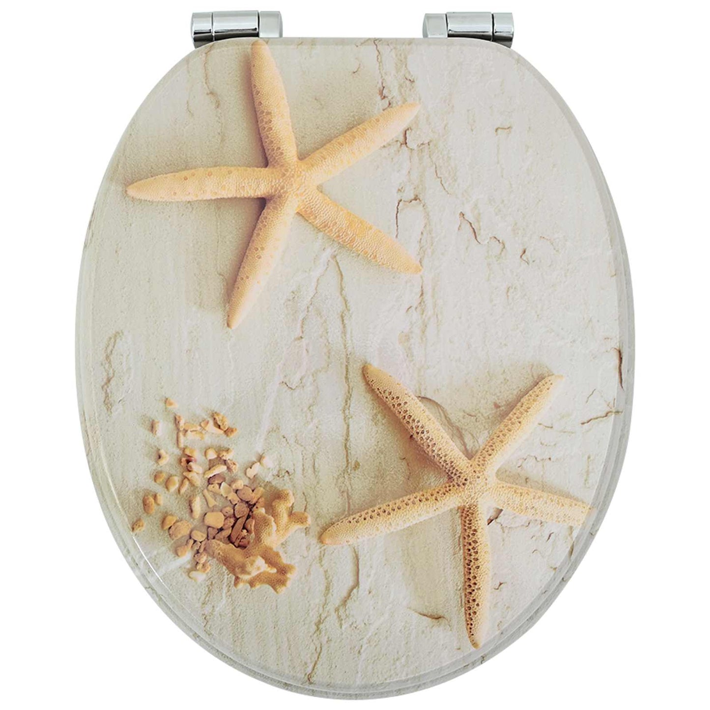 Blødt lukket toiletbræt 2 pcs Gul og Hvid 44 x 38 cm MDF plade