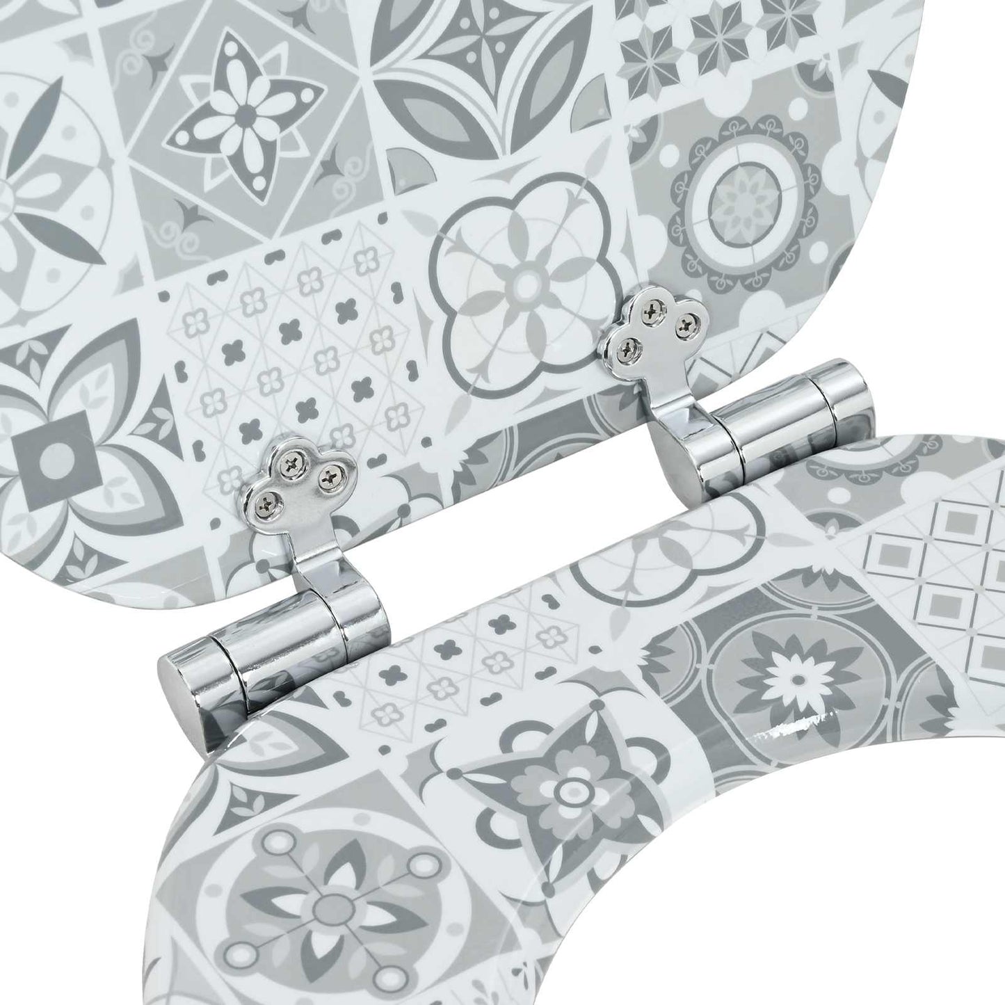 Blødt lukket toiletbræt 2 pcs Blå og Hvid Porcelæn 44 x 38 cm