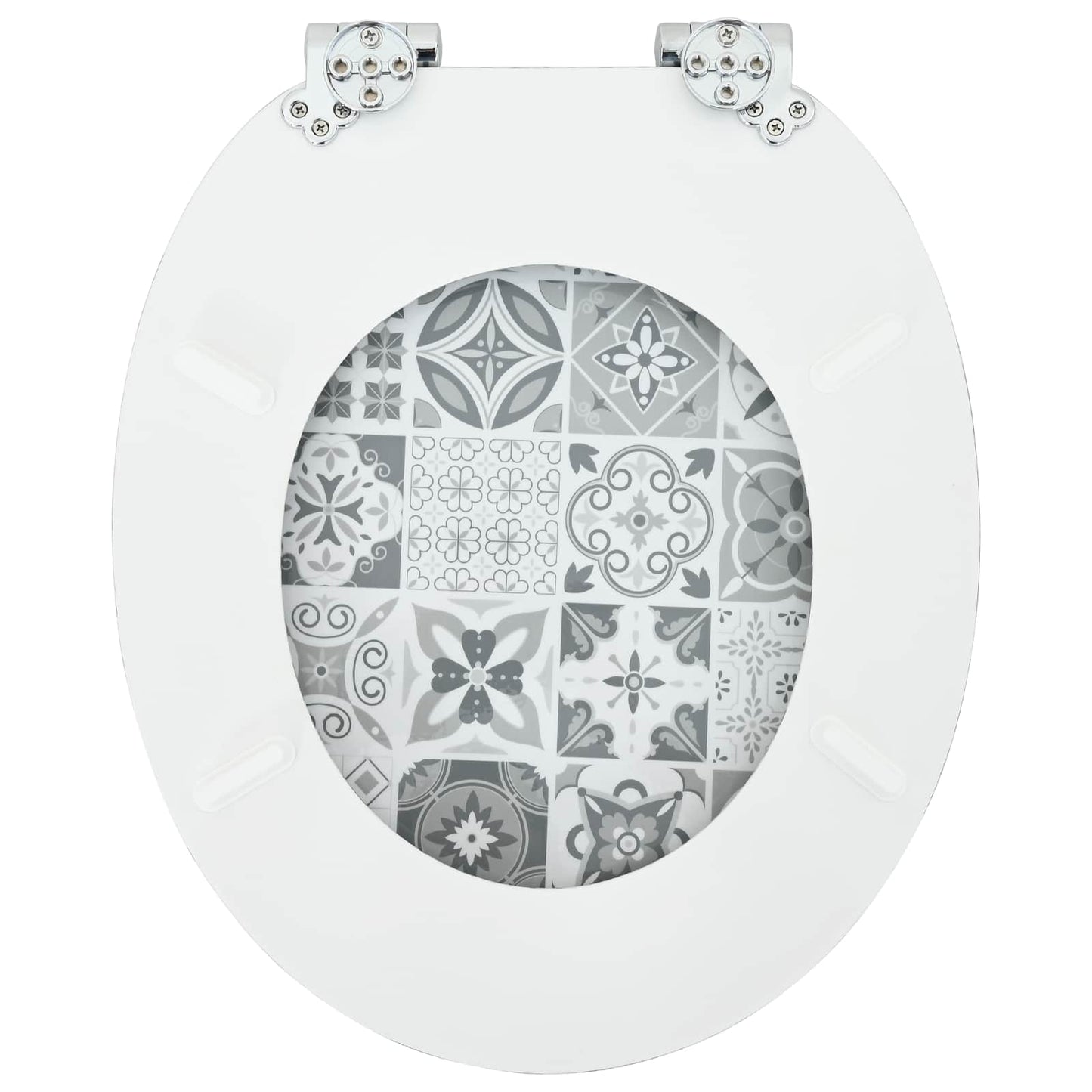 Blødt lukket toiletbræt 2 pcs Blå og Hvid Porcelæn 44 x 38 cm
