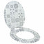 Blødt lukket toiletbræt 2 pcs Blå og Hvid Porcelæn 44 x 38 cm