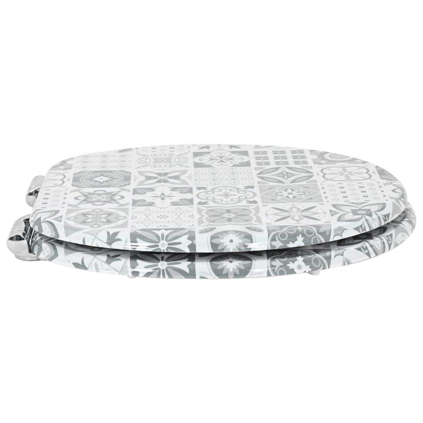 Blødt lukket toiletbræt 2 pcs Blå og Hvid Porcelæn 44 x 38 cm