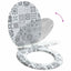 Blødt lukket toiletbræt 2 pcs Blå og Hvid Porcelæn 44 x 38 cm