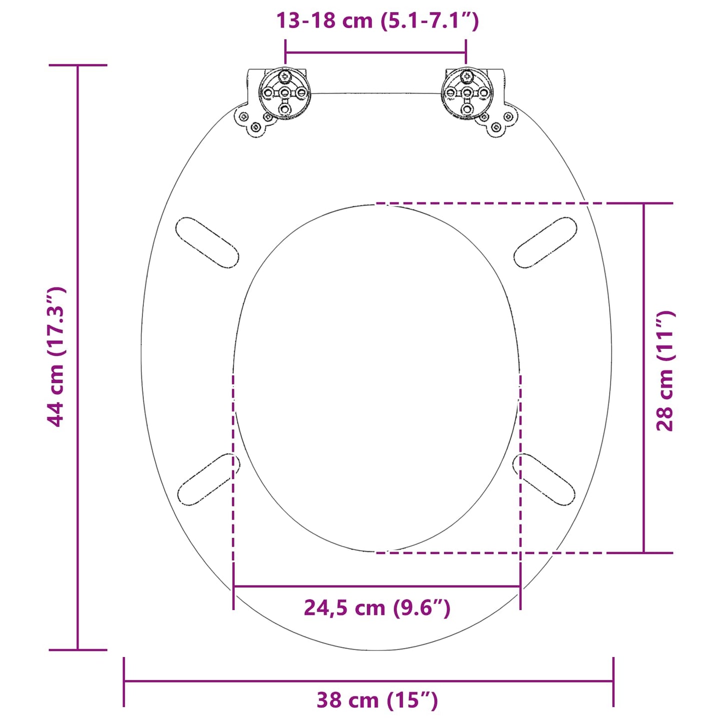Blødt lukket toiletbræt 2 pcs Grå 44 x 38 cm MDF plade