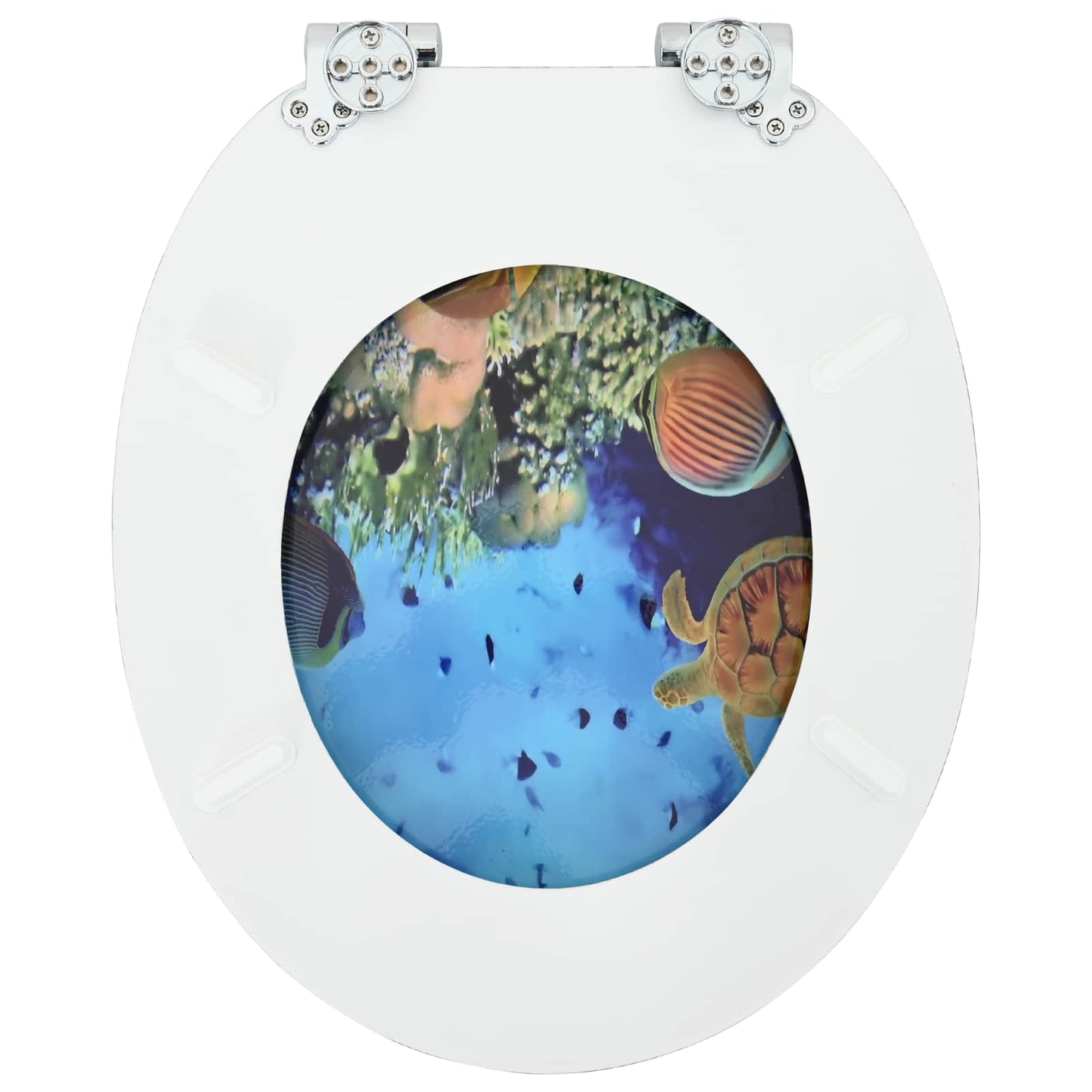 Blødt lukket toiletbræt 2 pcs Dybt Havblå 44 x 38 cm MDF plade