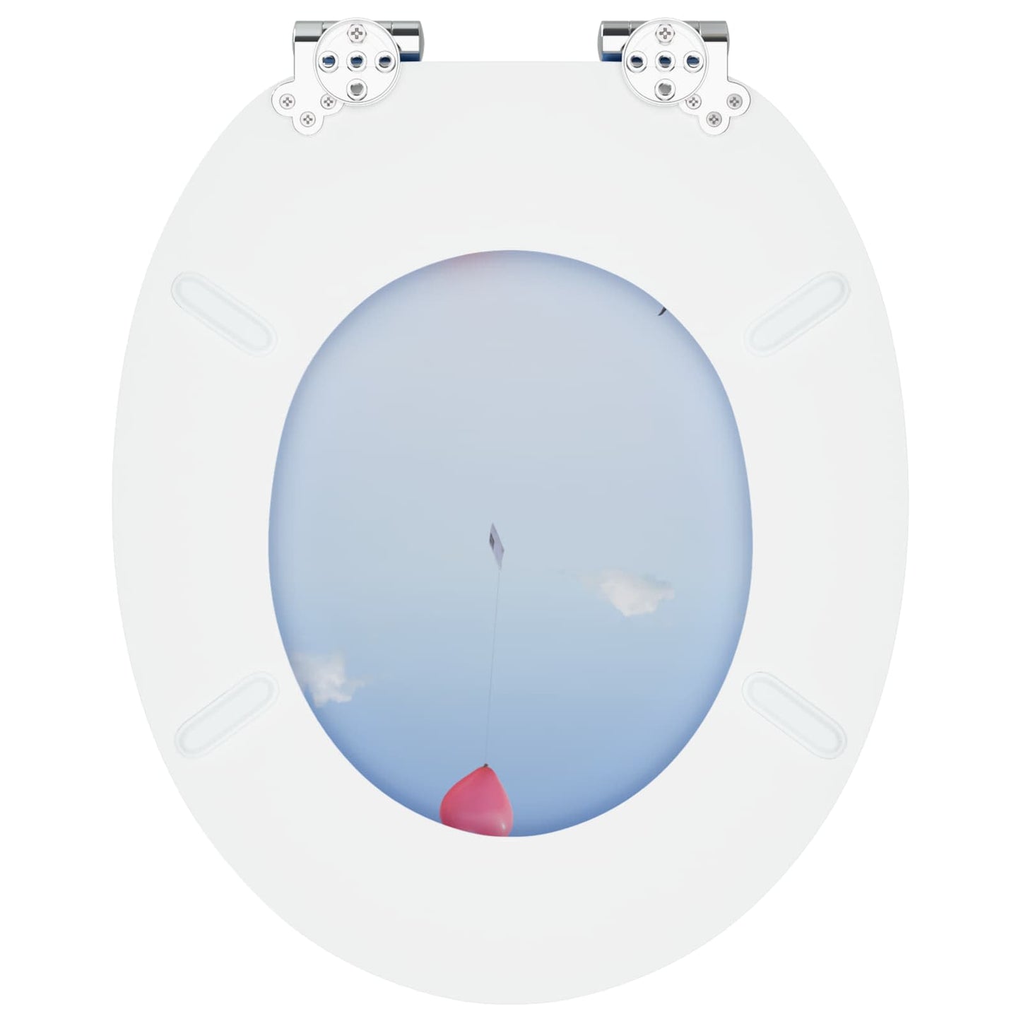 Blødt lukket toiletbræt 2 pcs Blå 44 x 38 cm MDF plade