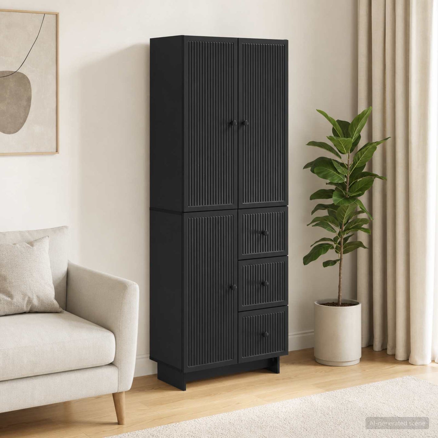 Skab Sæt 2 pcs 66 x 34,5 x 90 cm Konstrueret træ