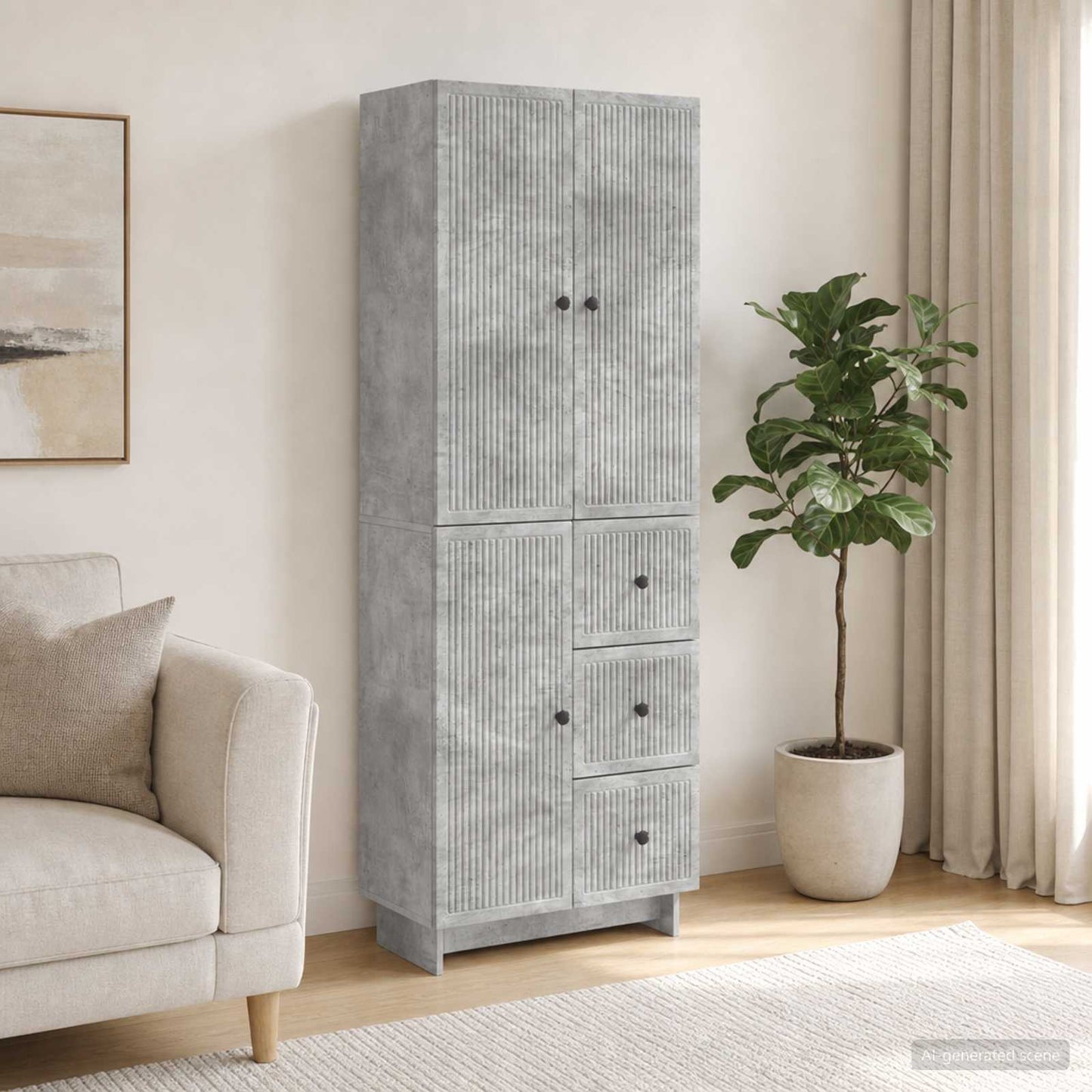 Skab Sæt 2 pcs 66 x 34,5 x 90 cm Konstrueret træ