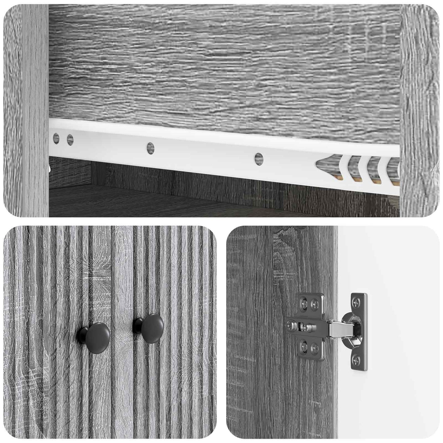 Skab Sæt 2 pcs 66 x 34,5 x 90 cm Konstrueret træ