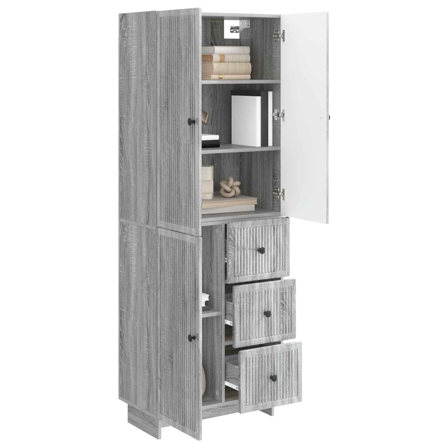 Skab Sæt 2 pcs 66 x 34,5 x 90 cm Konstrueret træ