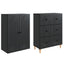 Skab Sæt 2 pcs 66 x 34,5 x 90 cm Konstrueret træ