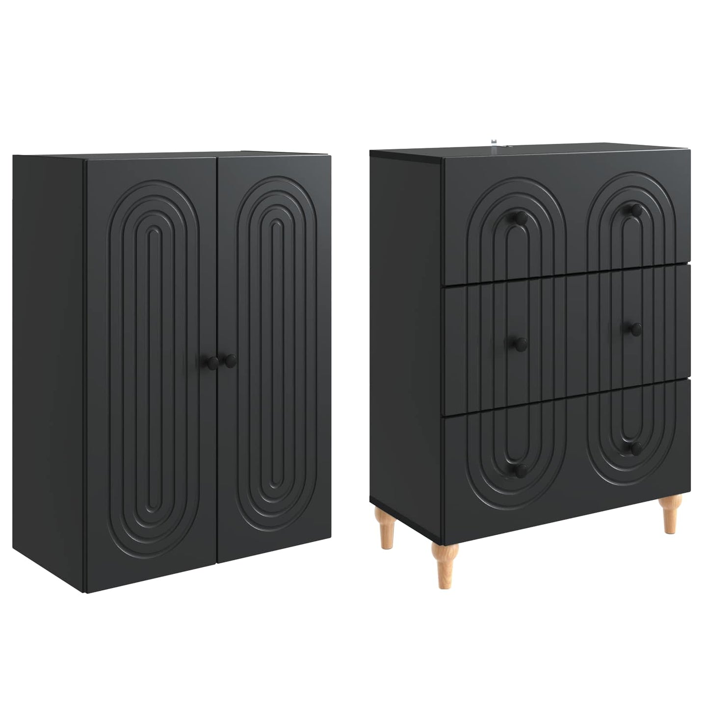 Skab Sæt 2 pcs 66 x 34,5 x 90 cm Konstrueret træ