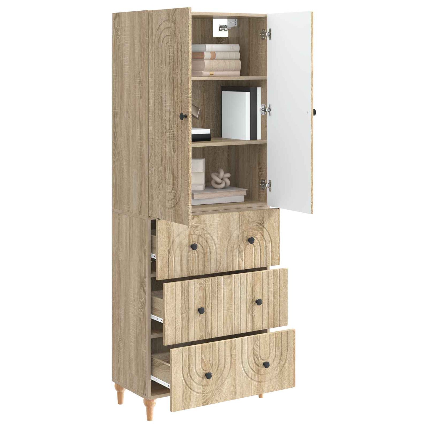 Skab Sæt 2 pcs 66 x 34,5 x 90 cm Konstrueret træ