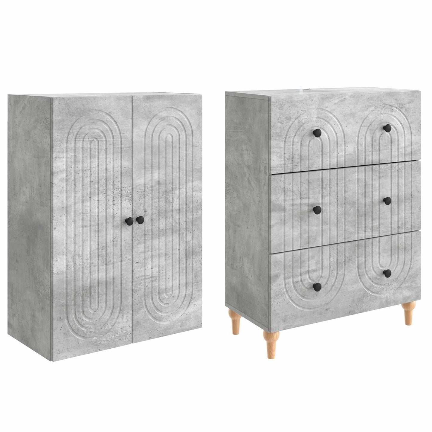 Skab Sæt 2 pcs 66 x 34,5 x 90 cm Konstrueret træ