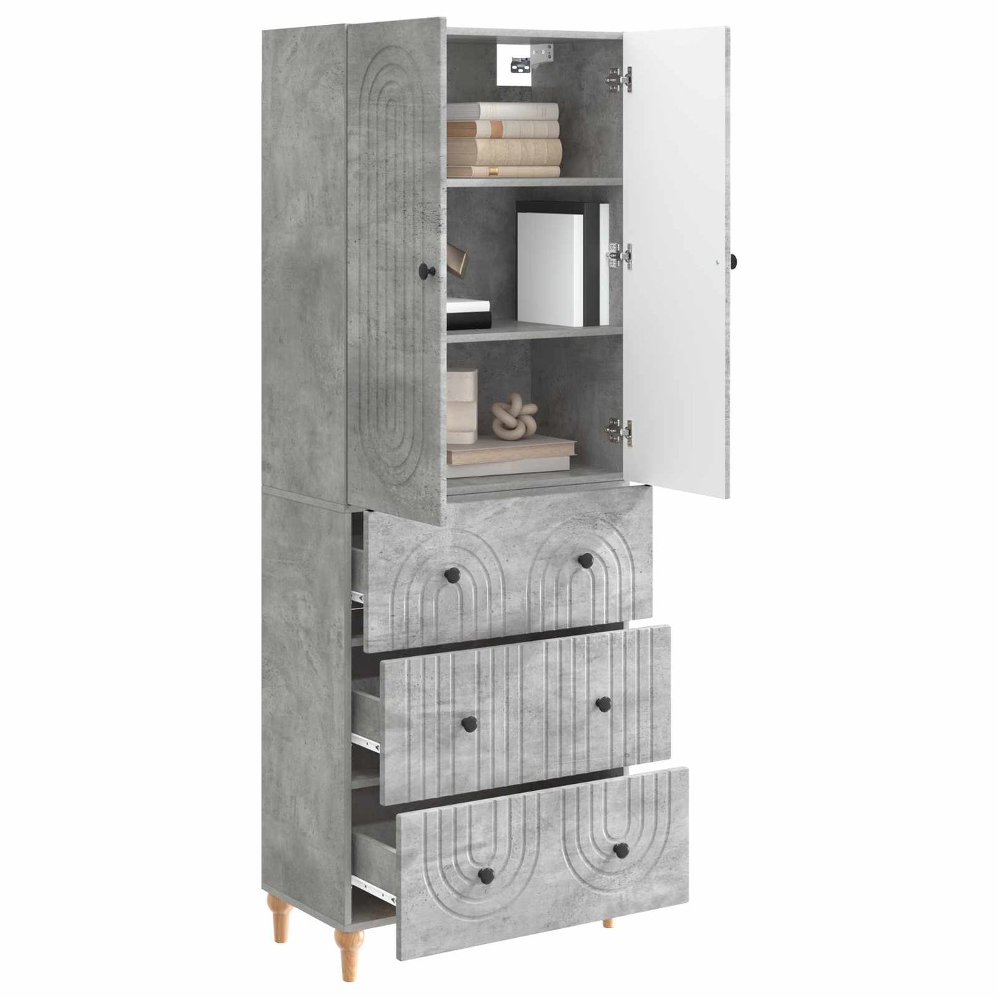 Skab Sæt 2 pcs 66 x 34,5 x 90 cm Konstrueret træ
