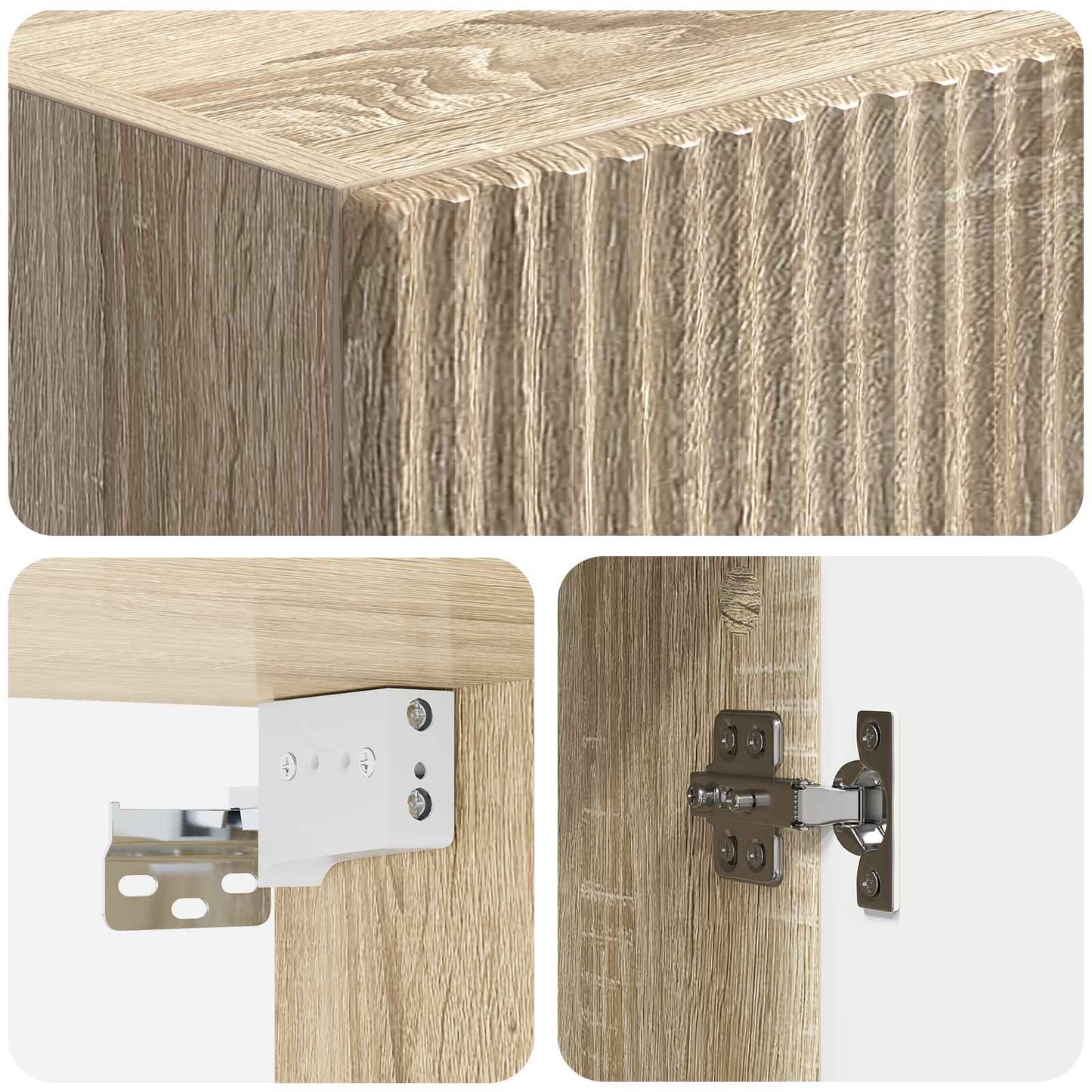 Skab Sæt 2 pcs 66 x 34,5 x 90 cm Konstrueret træ