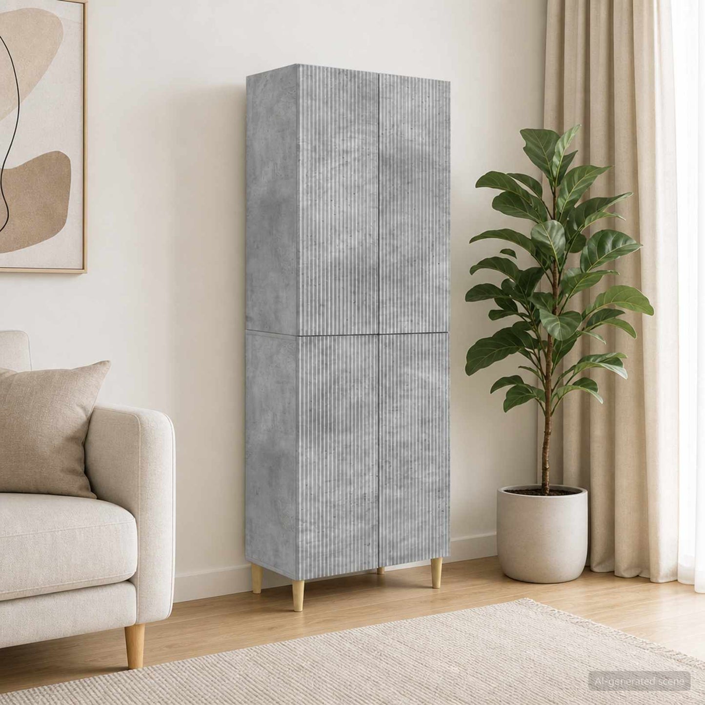 Skab Sæt 2 pcs 66 x 34,5 x 90 cm Konstrueret træ