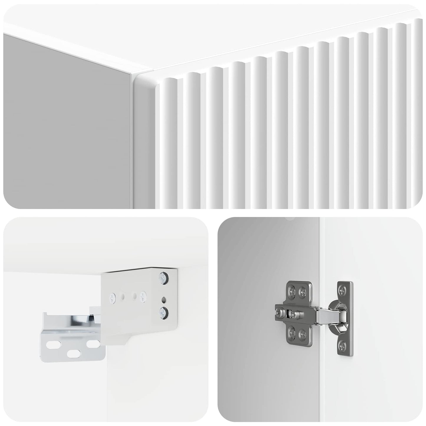 Skab Sæt 2 pcs Hvid højglans 66 x 34,5 x 90 cm Konstrueret træ