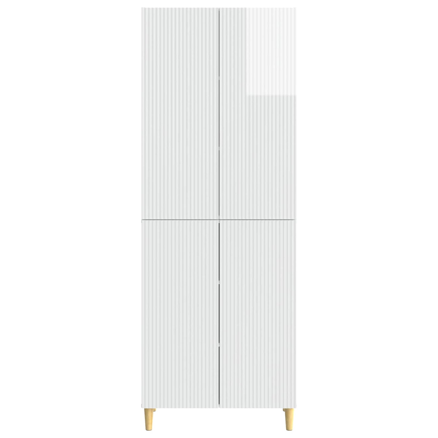 Skab Sæt 2 pcs Hvid højglans 66 x 34,5 x 90 cm Konstrueret træ
