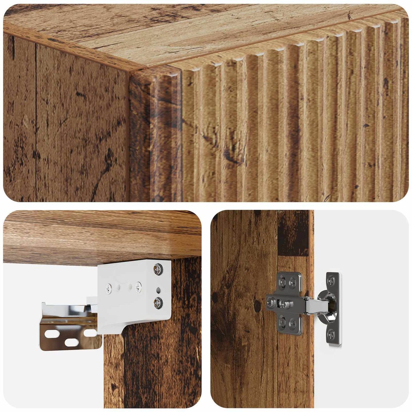 Skab Sæt 2 pcs Gammelt træ 66 x 34,5 x 90 cm Konstrueret træ