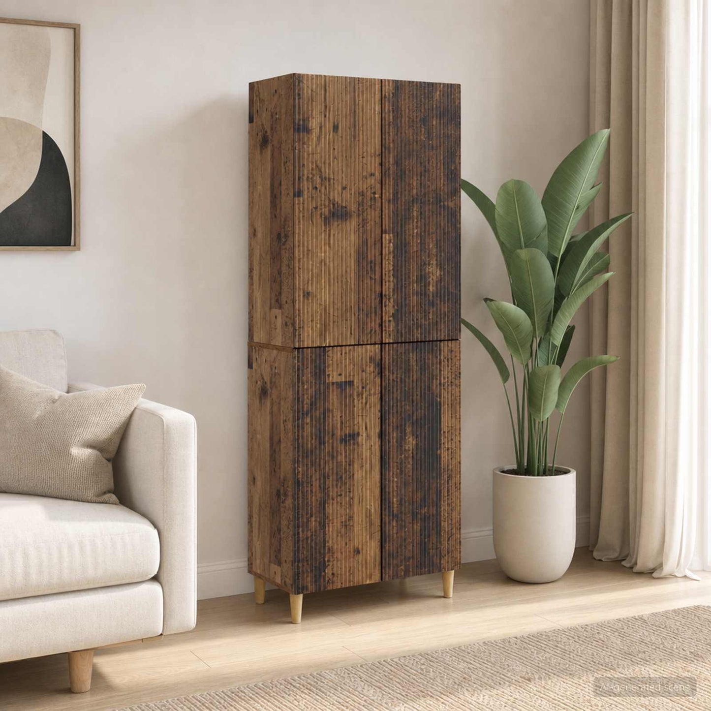 Skab Sæt 2 pcs Gammelt træ 66 x 34,5 x 90 cm Konstrueret træ