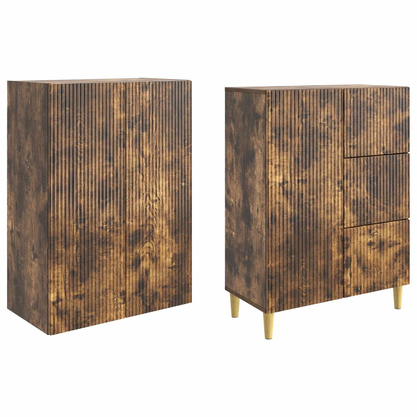 Skab Sæt 2 pcs 66 x 34,5 x 90 cm Konstrueret træ