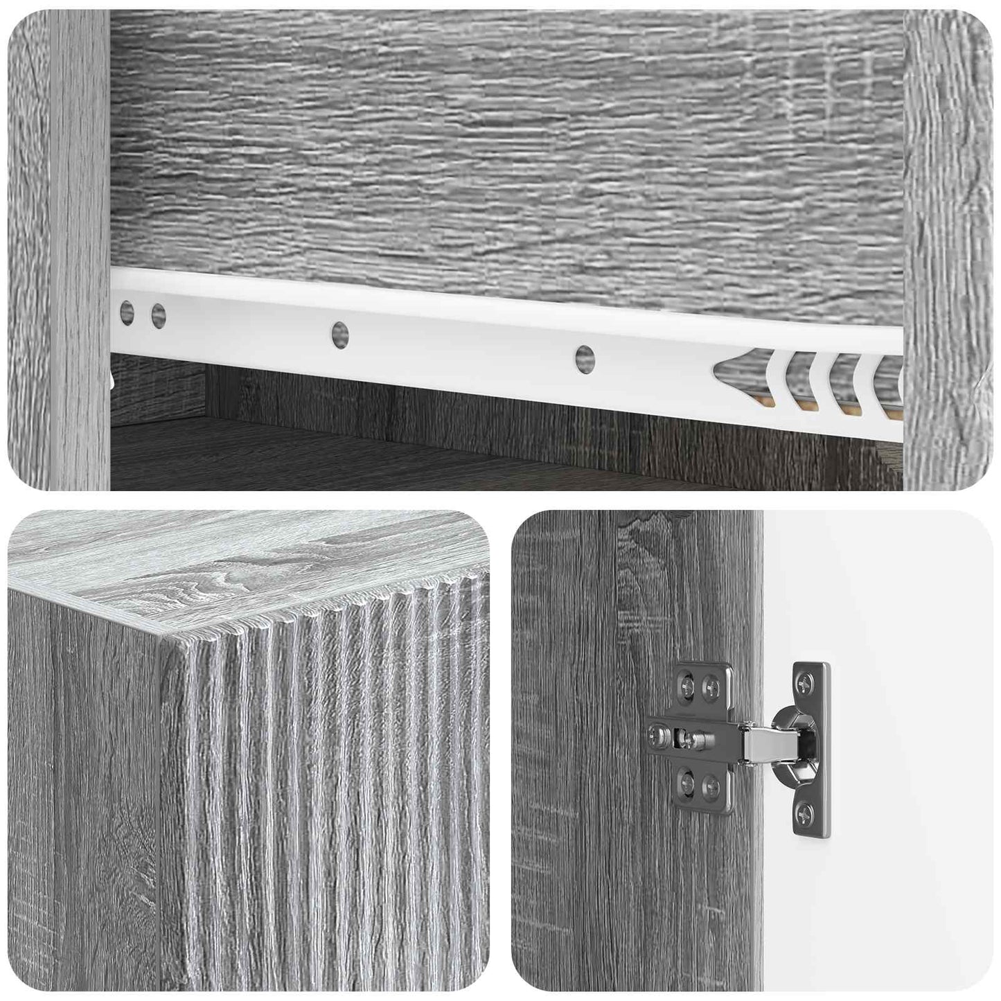 Skab Sæt 2 pcs Grå Sonoma 66 x 34,5 x 90 cm Konstrueret træ