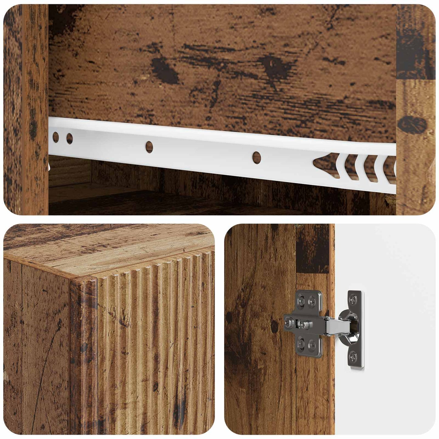 Skab Sæt 2 pcs 66 x 34,5 x 90 cm Konstrueret træ