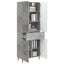 Skab Sæt 2 pcs Betongrå 66 x 34,5 x 90 cm Konstrueret træ