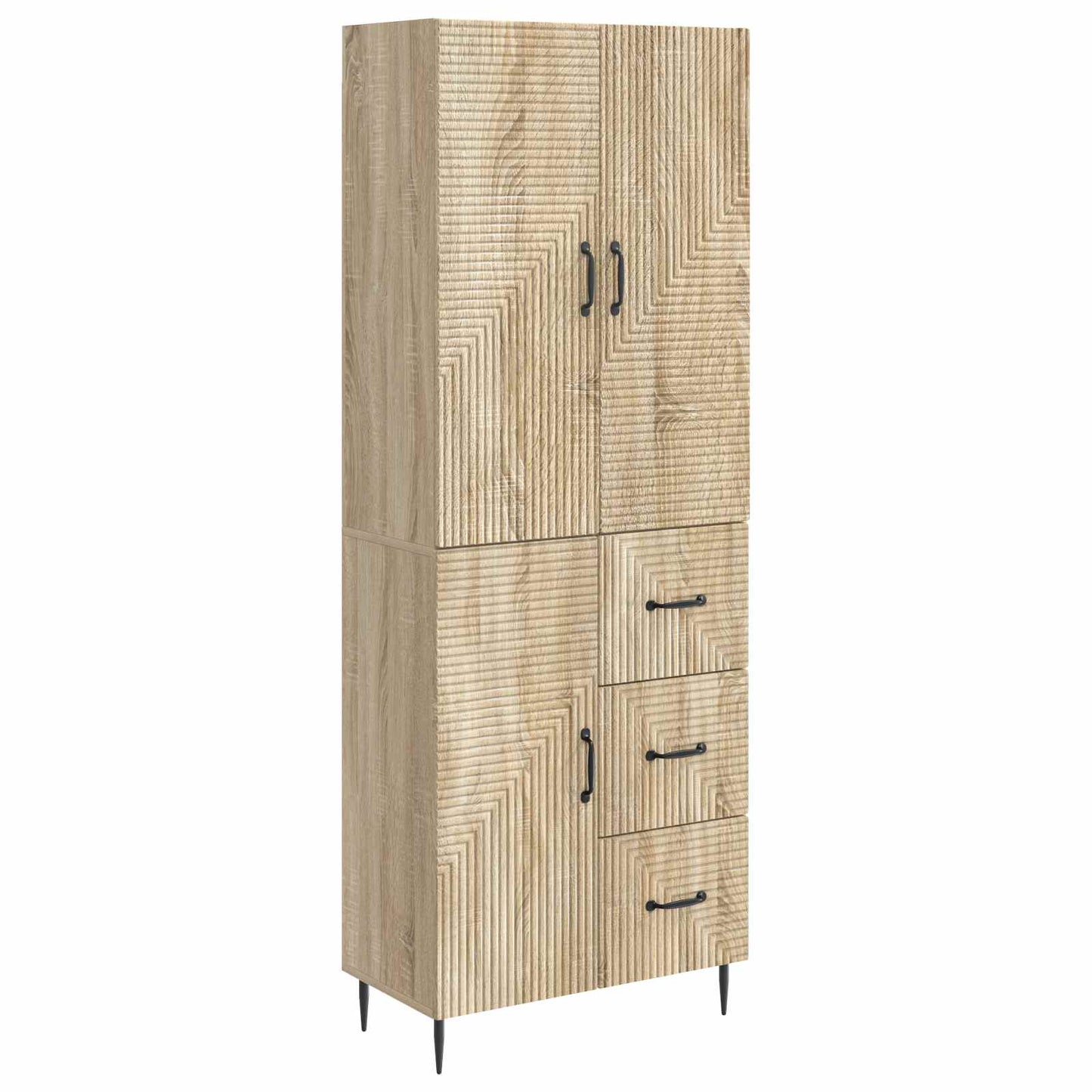 Skab Sæt 2 pcs Sonoma-eg 66 x 34,5 x 89,5 cm Konstrueret træ