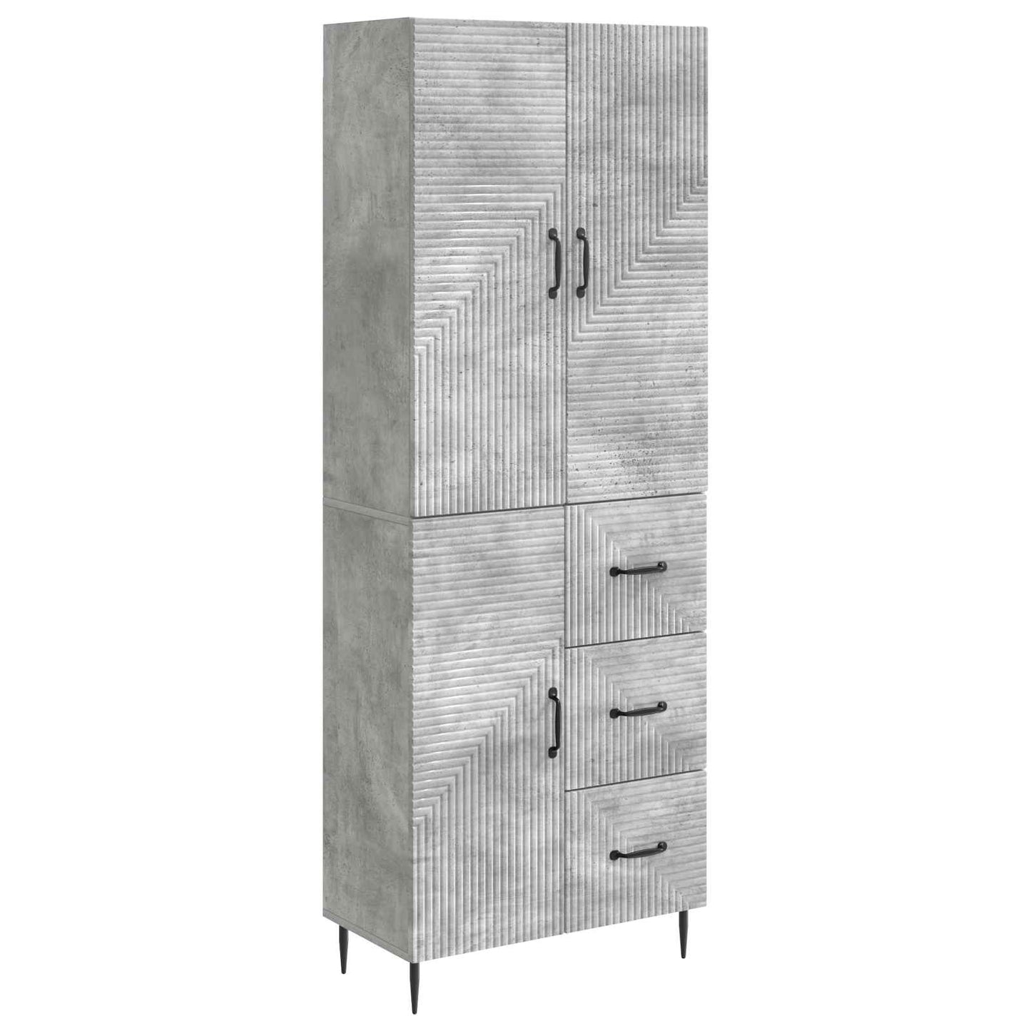 Skab Sæt 2 pcs Betongrå 66 x 34,5 x 89,5 cm Konstrueret træ
