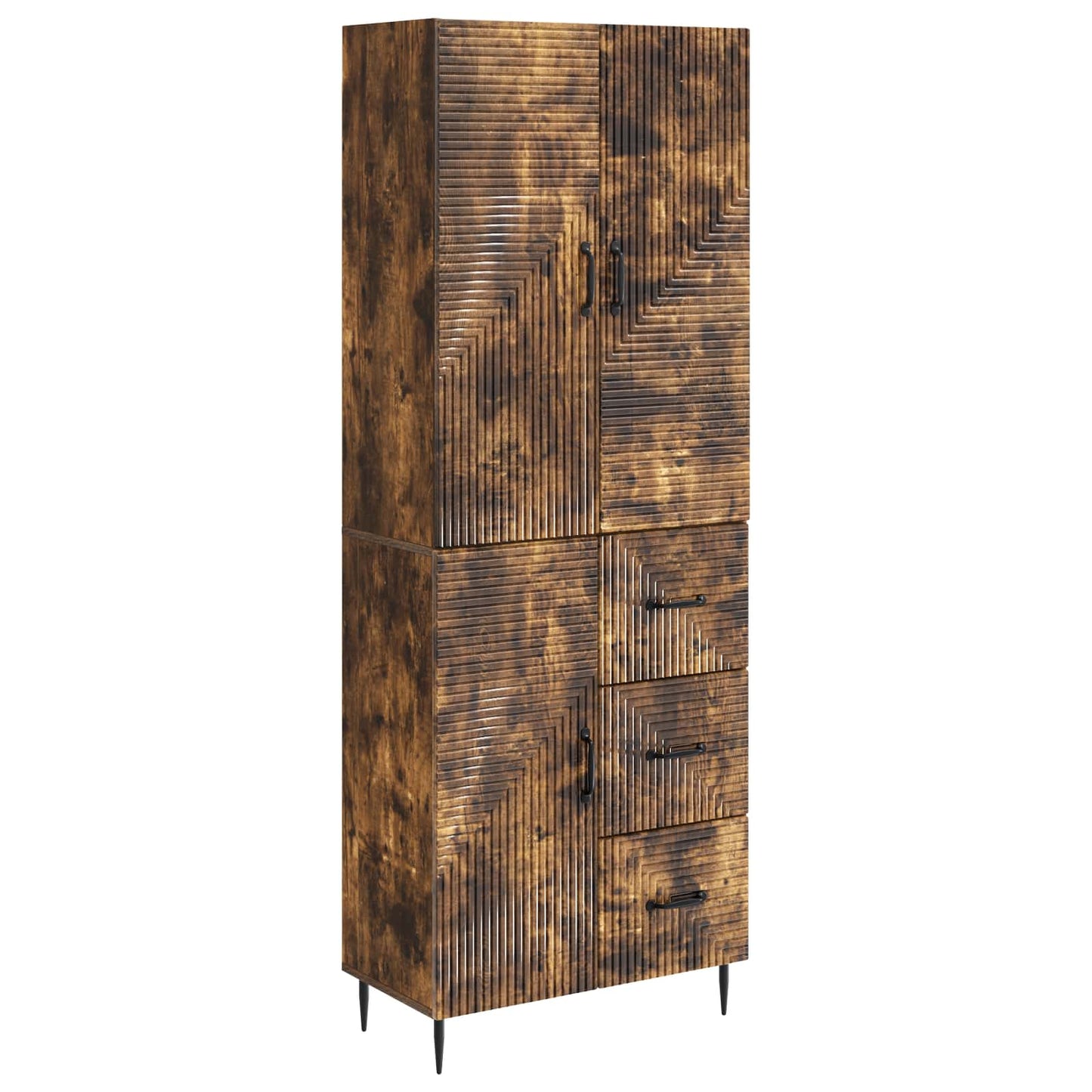 Skab Sæt 2 pcs Røget eg 66 x 34,5 x 89,5 cm Konstrueret træ