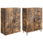 Skab Sæt 2 pcs Røget eg 66 x 34,5 x 89,5 cm Konstrueret træ