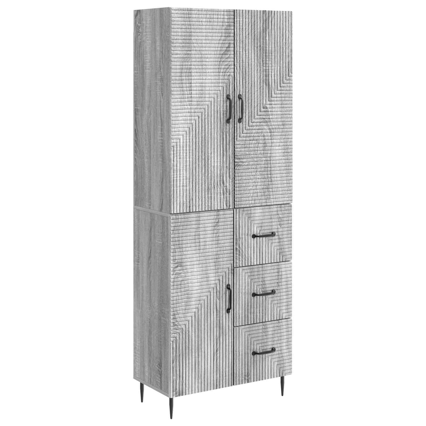 Skab Sæt 2 pcs Grå Sonoma 66 x 34,5 x 89,5 cm Konstrueret træ