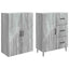 Skab Sæt 2 pcs Grå Sonoma 66 x 34,5 x 89,5 cm Konstrueret træ