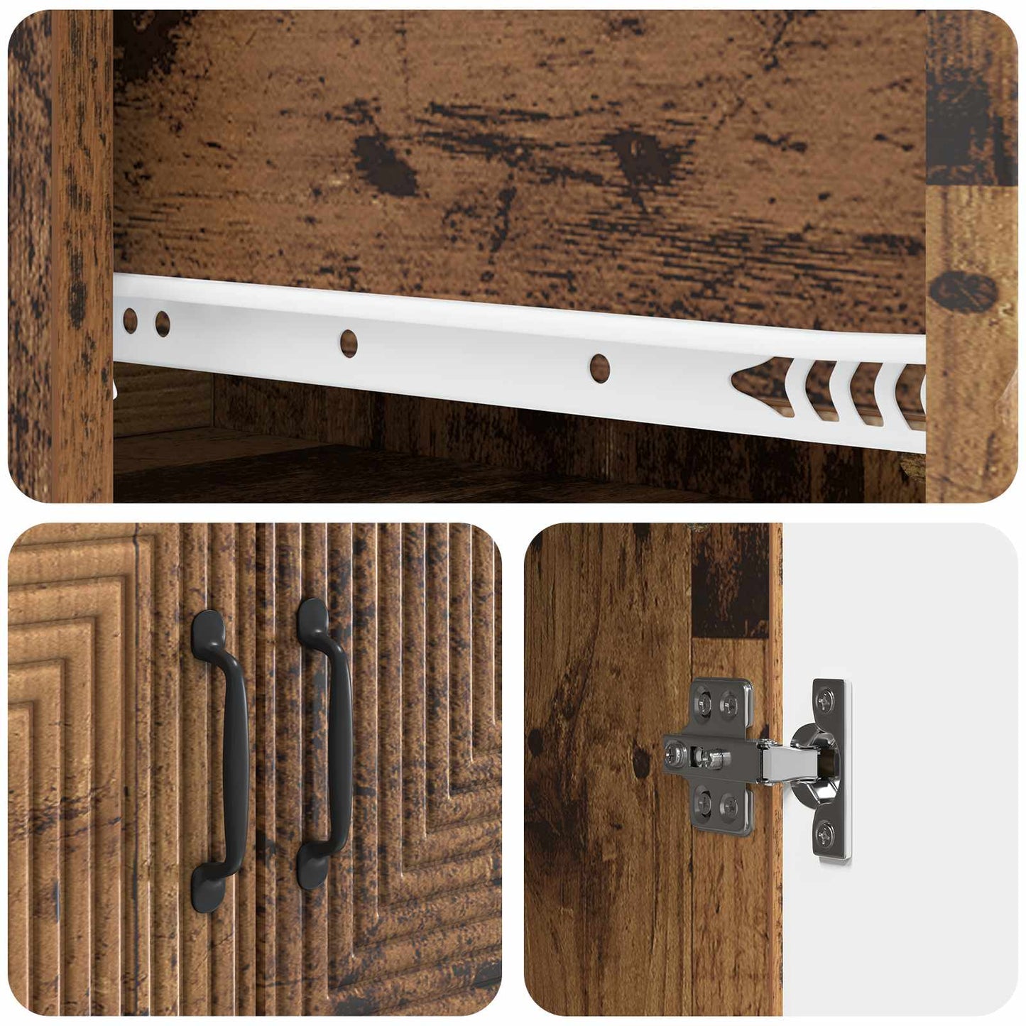 Skab Sæt 2 pcs Gammelt træ 66 x 34,5 x 89,5 cm Konstrueret træ