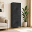 Skab Sæt 2 pcs Sort 66 x 34,5 x 89,5 cm Konstrueret træ