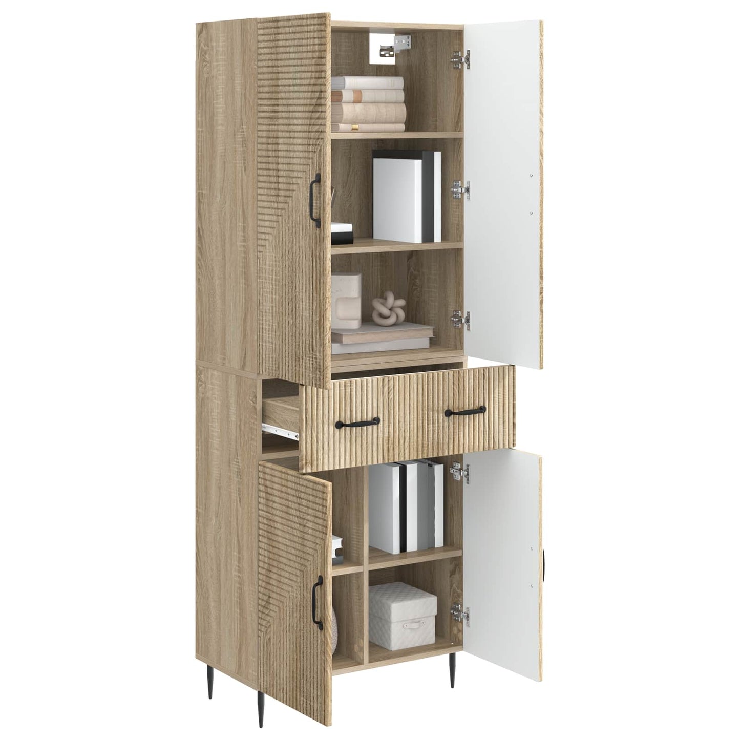 Skab Sæt 2 pcs Sonoma-eg 66 x 34,5 x 89,5 cm Konstrueret træ