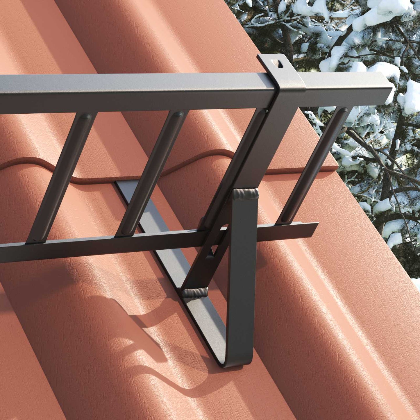 Snebeskyttelse Støtte 6 pcs Sort 29,5 x 3 x 34,5 cm Stål