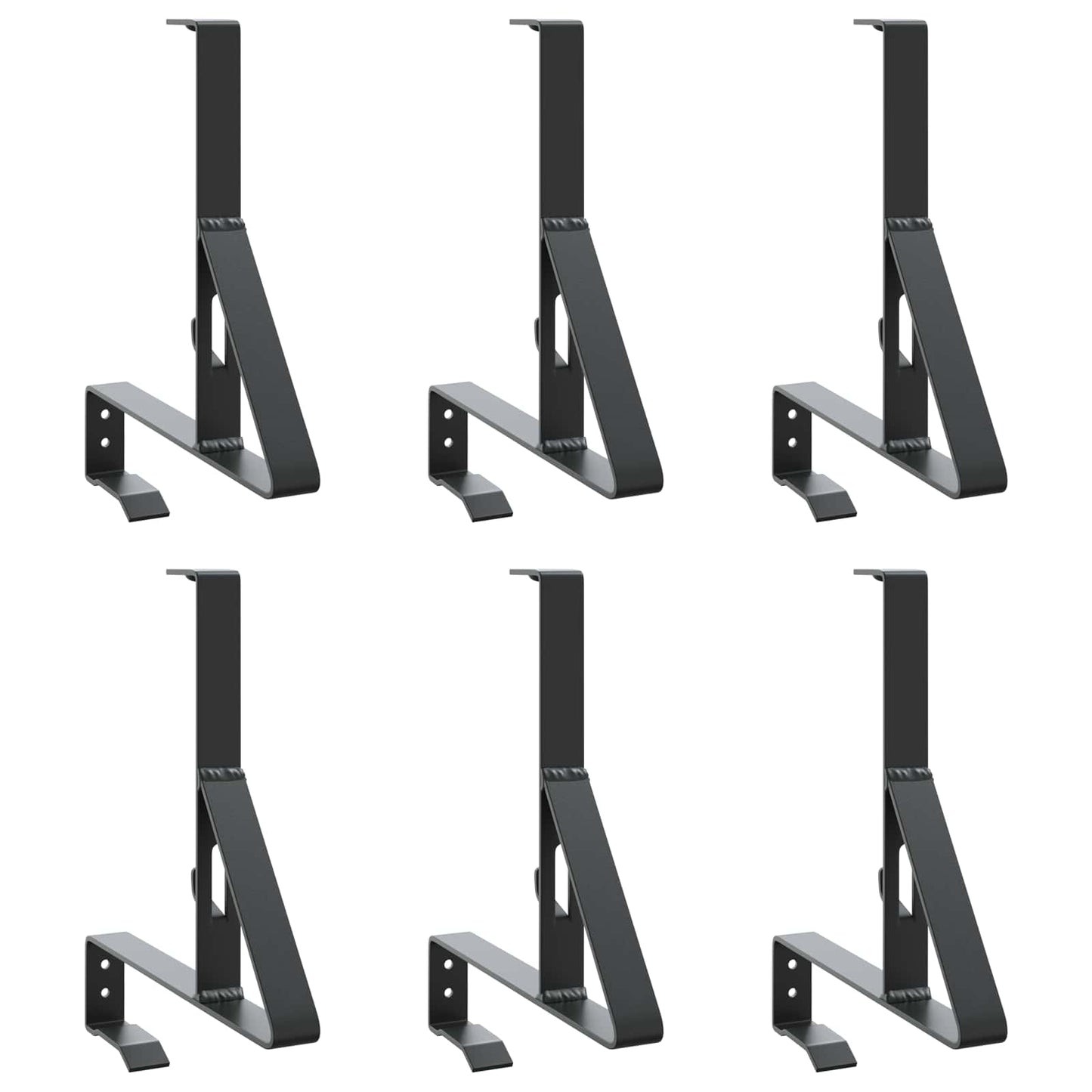 Snebeskyttelse Støtte 6 pcs Sort 29,5 x 3 x 34,5 cm Stål