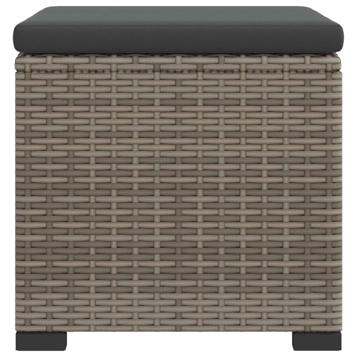 Have Fodstøtte med Pude 2 pcs Grå polyrattan