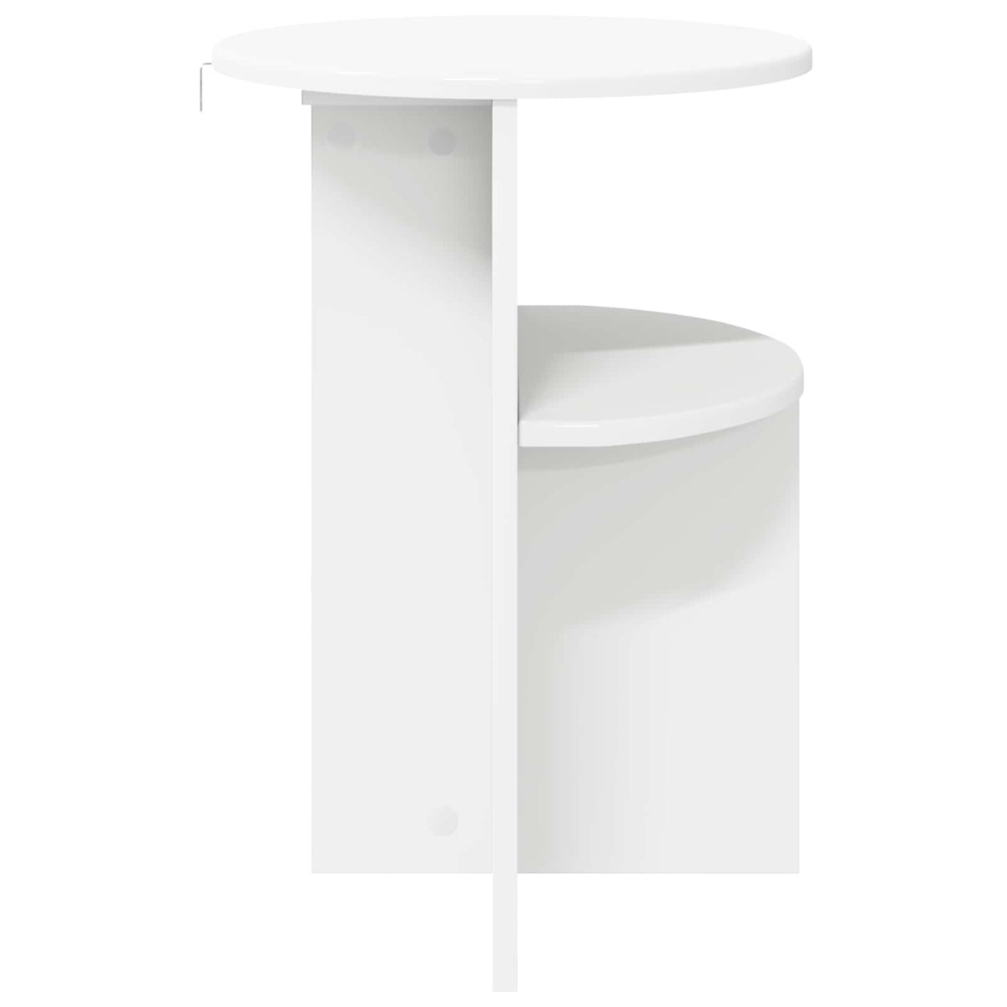 Sidebord med opbevaring Hvid Ø 39,5 x 55 cm Konstrueret træ