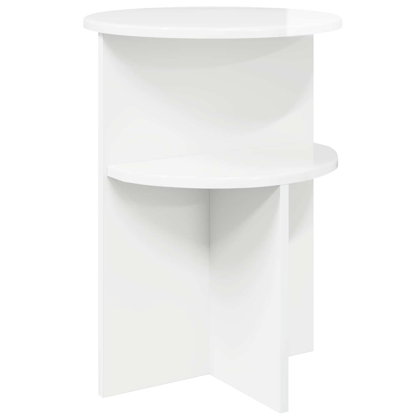 Sidebord Hvid højglans Ø 39,5 x 55 cm Konstrueret træ