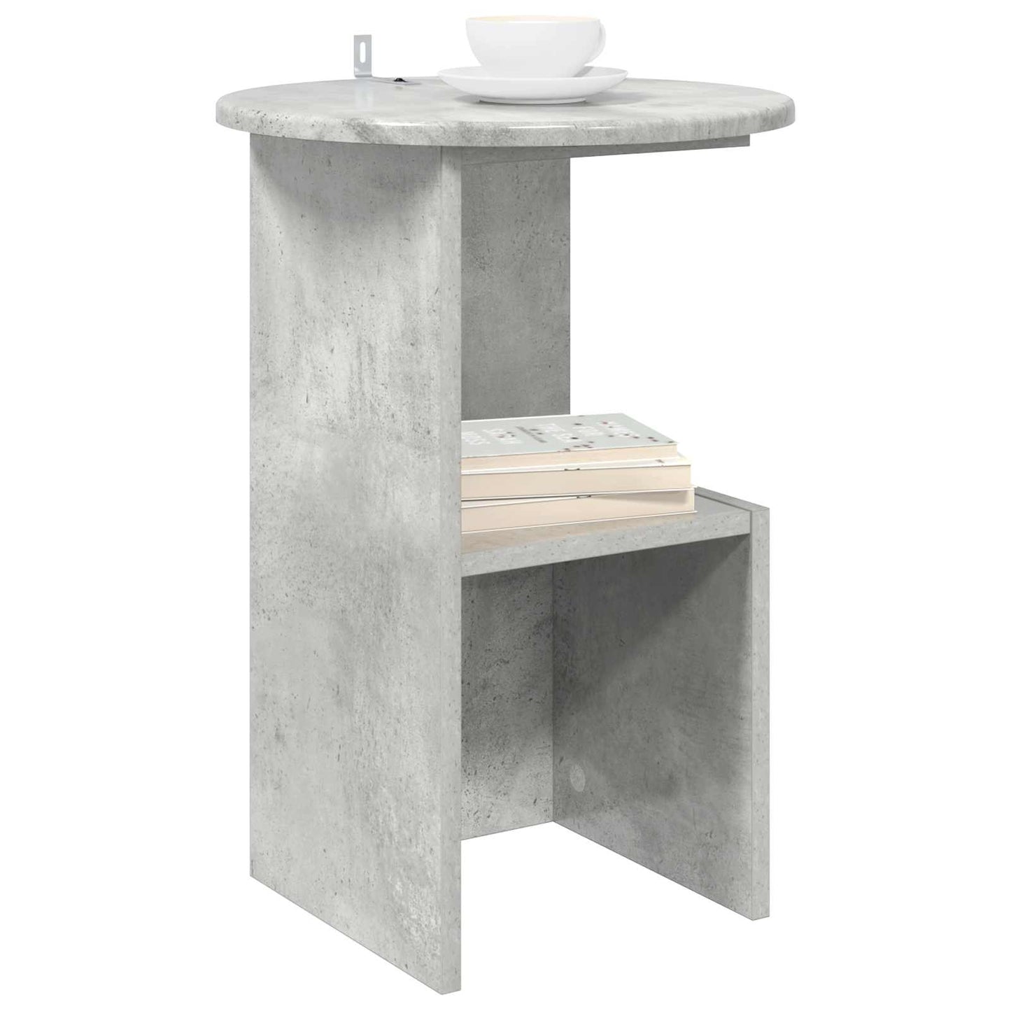 Sidebord Betongrå Ø 39,5 x 55 cm Konstrueret træ