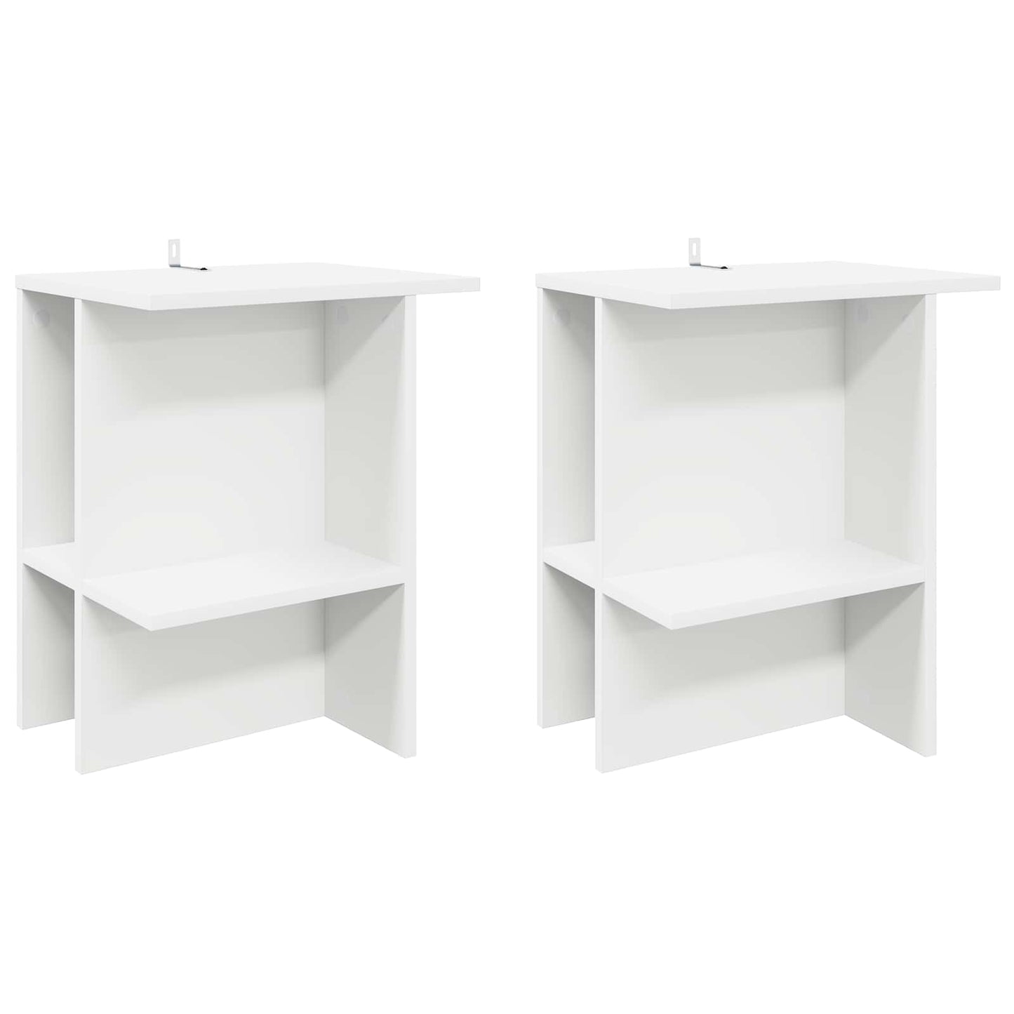 Sofabord 2 pcs Hvid 40 x 30 x 49 cm Konstrueret træ