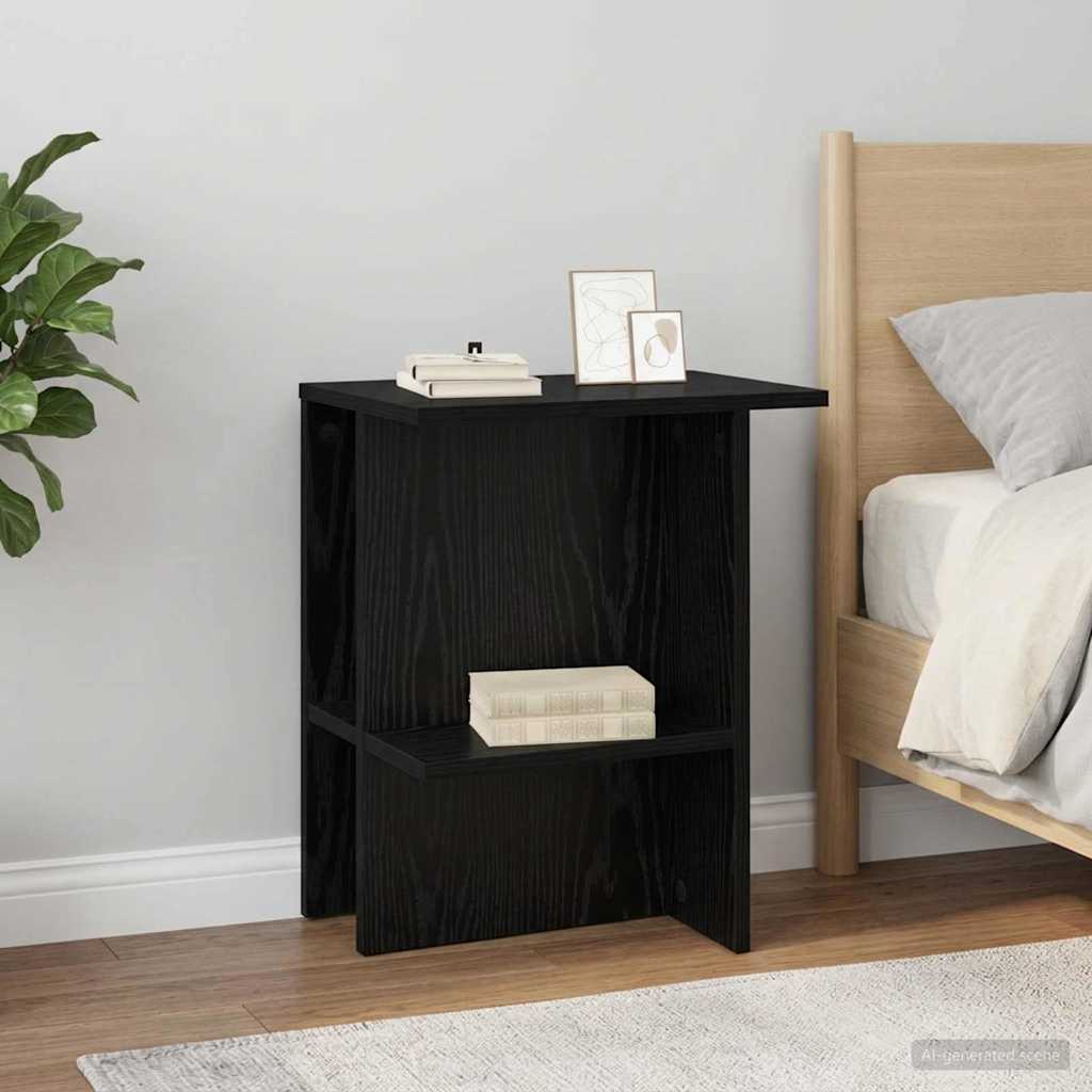 Sofabord 2 pcs Sort eg 40 x 30 x 49 cm Konstrueret træ