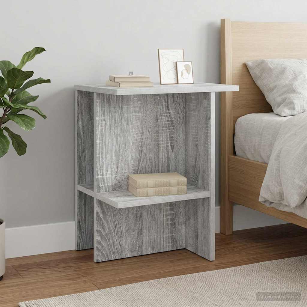 Sofabord 2 pcs Grå sonoma-eg 40 x 30 x 49 cm Konstrueret træ