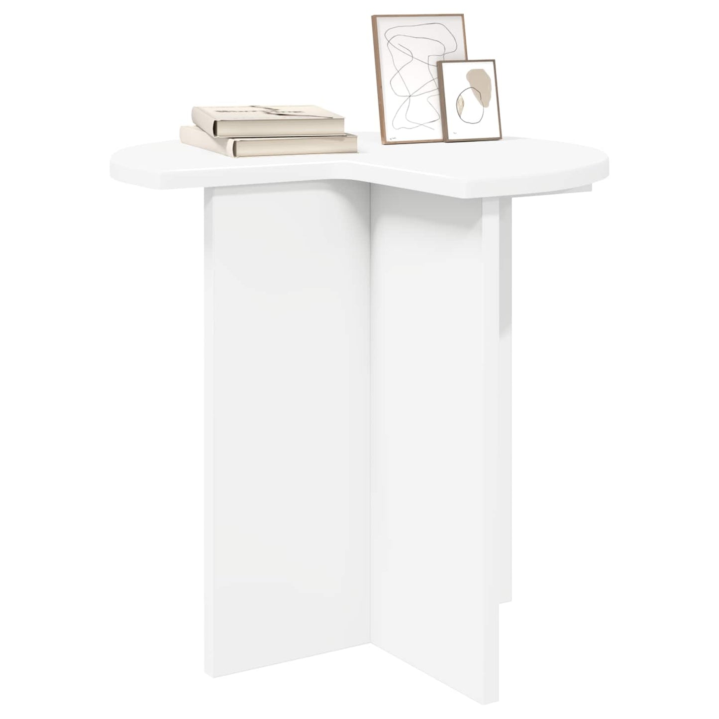 Sidebord med opbevaring Hvid Ø 39 x 38 cm Konstrueret træ