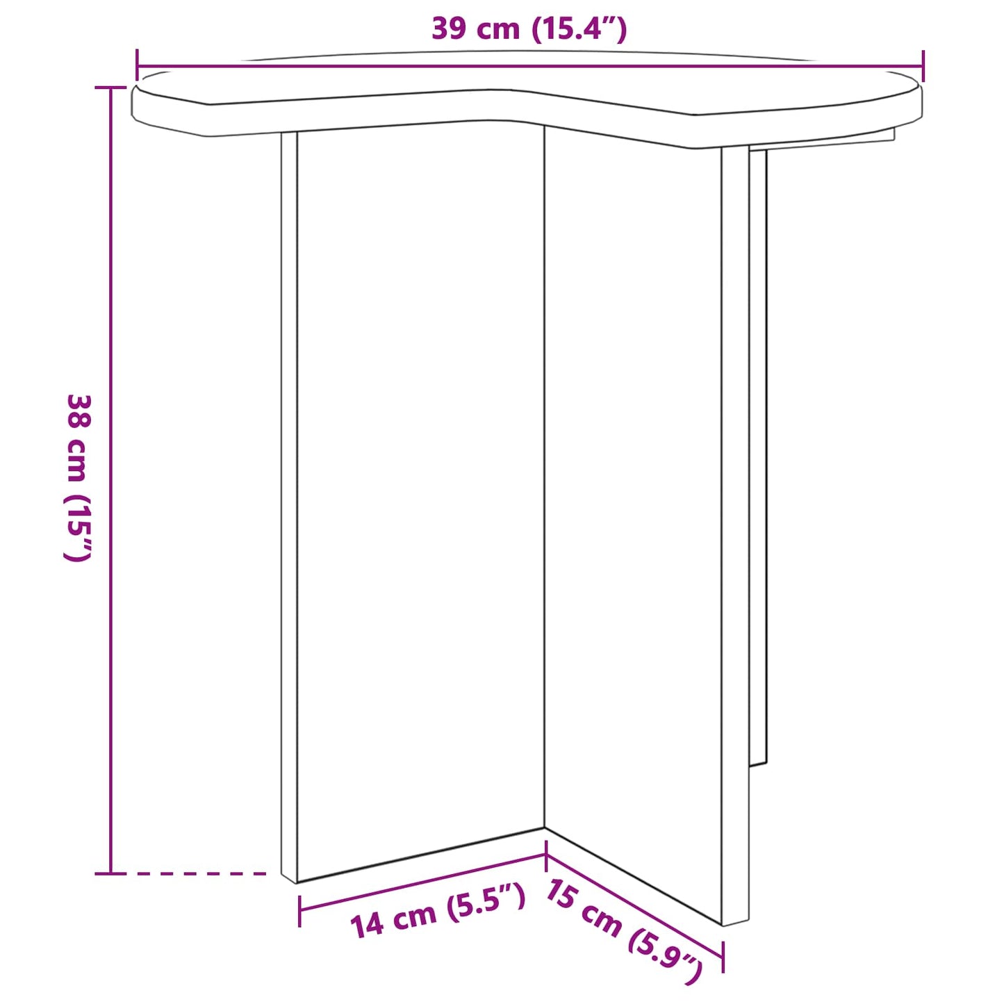 Sidebord 2 pcs Sort eg Ø 39 x 38 cm Konstrueret træ