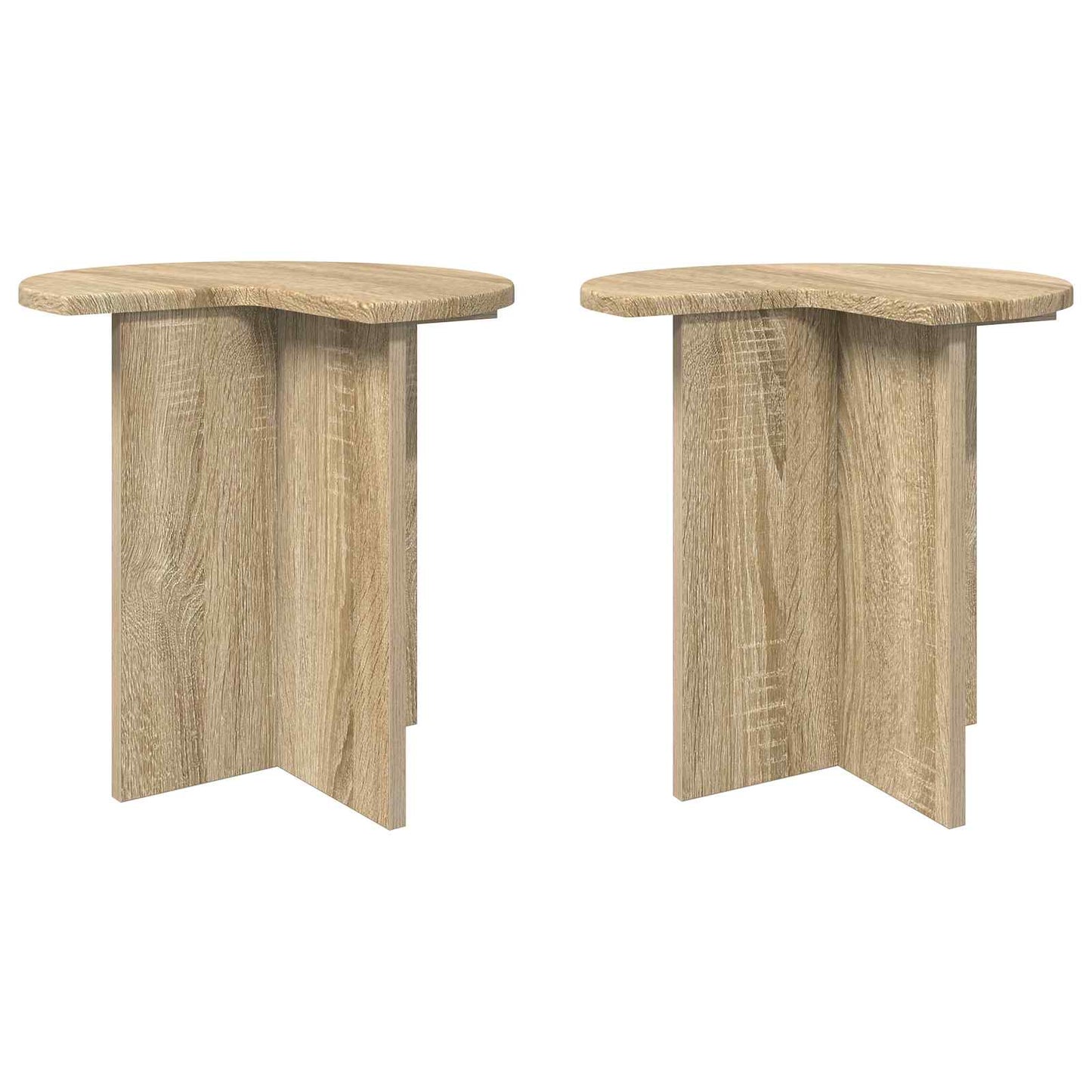 Sidebord 2 pcs Sonoma-eg Ø 39 x 38 cm Konstrueret træ