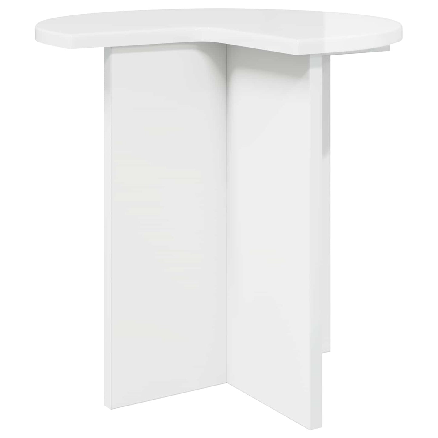 Sidebord Hvid højglans Ø 39 x 38 cm Konstrueret træ